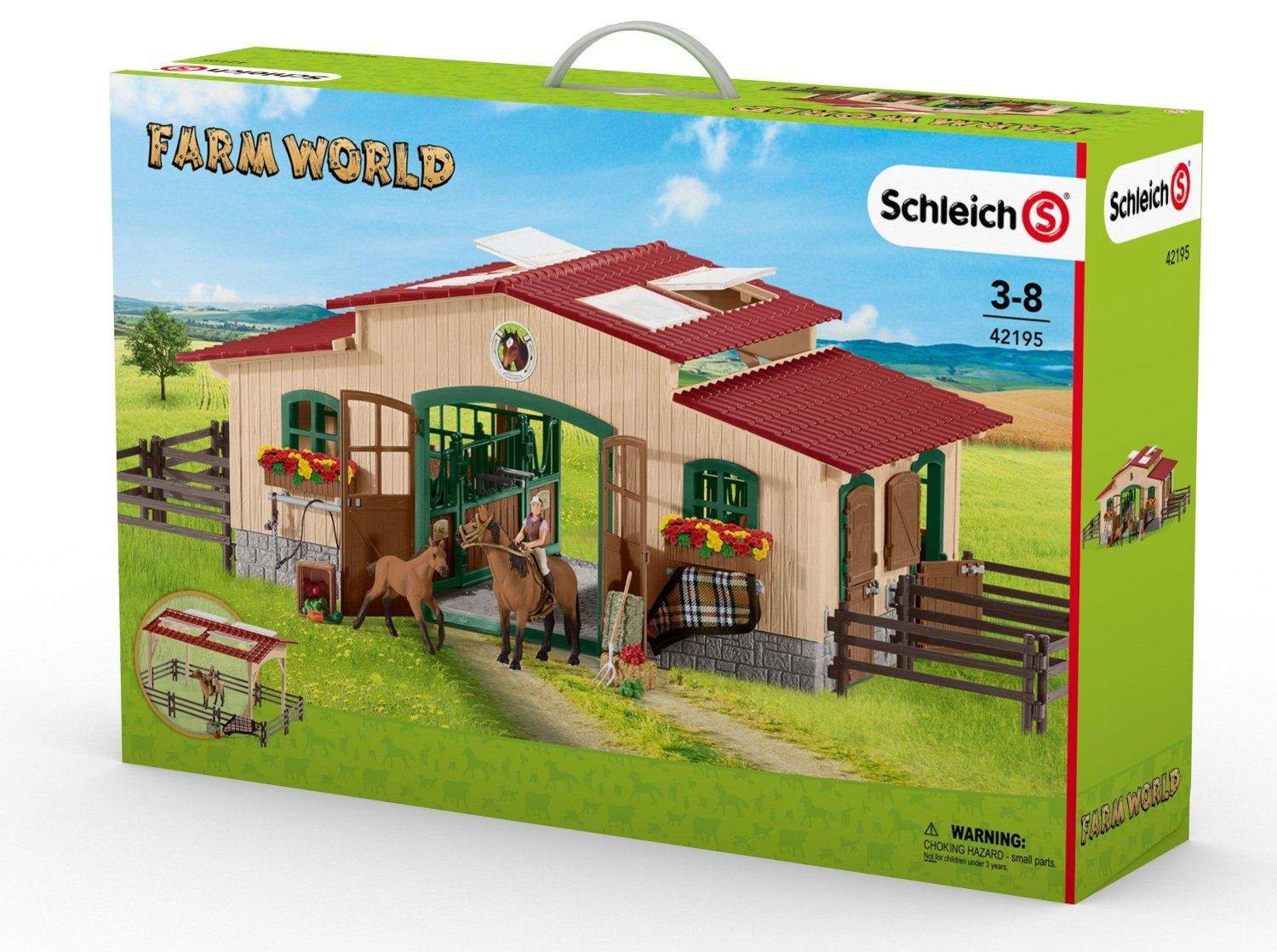 Набор конюшня с лошадьми и аксессуарами, schleich 42195 42195 купить по  низкой цене в интернет-магазине МаМаМа.РФ